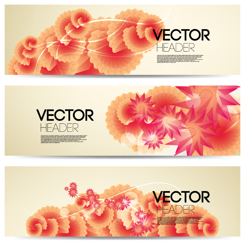 free vector Flowers banner vector 2